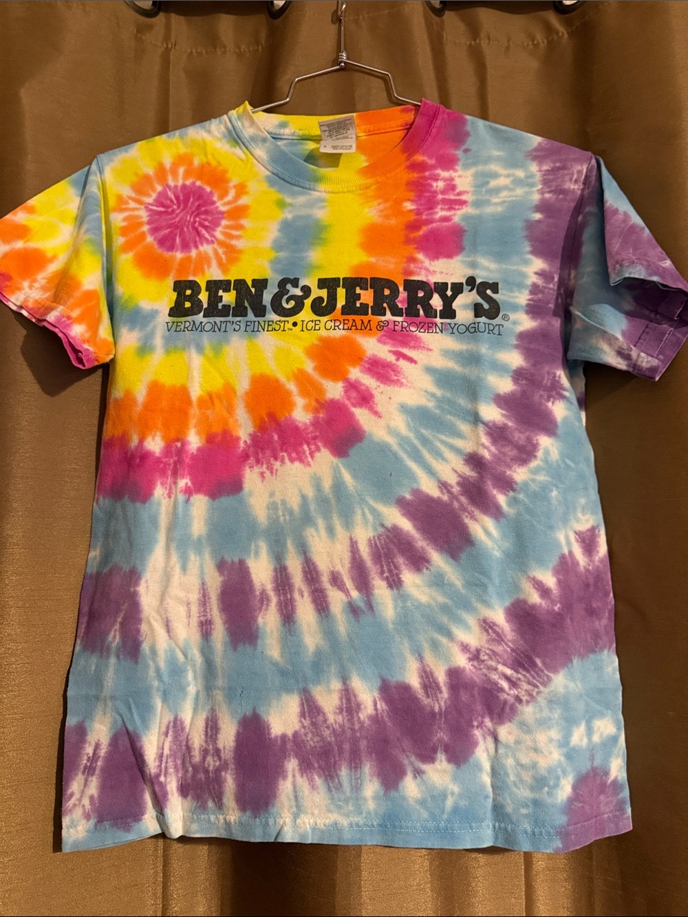 Y2K Ben & Jerry’s ice cream Tie-Dye T-Shirt in Yellow, Orange, Blue